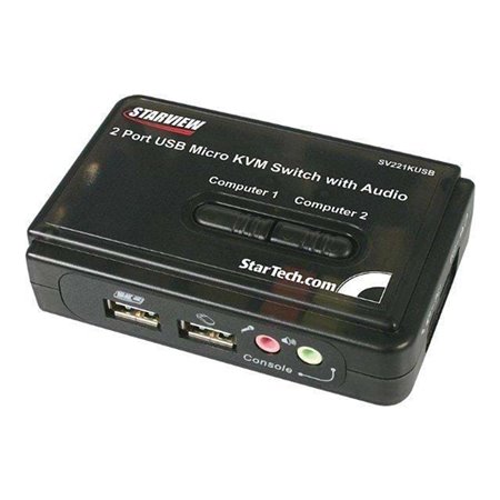 StarTech.com 2 Port USB VGA KVM Switch mit Audio und Kabel - KVM / Audio-Switch - 2 Anschlüsse