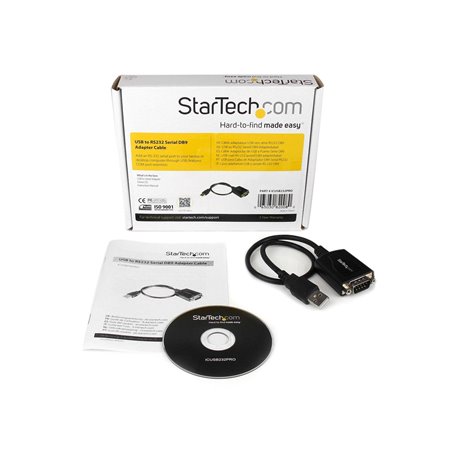 StarTech.com 1 ft USB zu RS232 Serial DB9 Adapter Kabel mit COM Retention