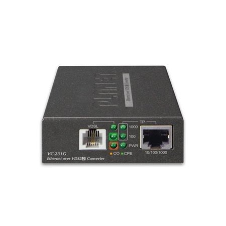 PLANET 1-Port 10/100/1000T Ethernet to VDSL2 Converter -30a profile w/ G.vectoring RJ11