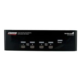 StarTech.com 4 Port Dual DVI USB KVM Switch w/ Audio & USB Hub - KVM / Audio / USB Switch - 4 Anschlüsse