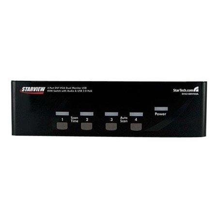 StarTech.com StarView 4 Port DVI VGA Dual Monitor KVM Switch USB mit Audio & USB 2.0 Hub - KVM / Audio / USB Switch - 4 Anschlüs