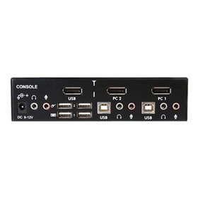 StarTech.com 2 Port Professional USB DisplayPort KVM Switch mit Audio - KVM / Audio-Switch - 2 Anschlüsse