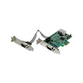 StarTech.com 2 Port Low Profile Native RS232 PCI Express Serial Card mit 16550 UART - Seriell Adapter