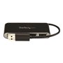 StarTech.com 4-Port Portable USB 2.0 Hub with Built-in Cable - hub - 4 ports USB-Hubs - 4 - silber