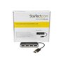 StarTech.com 4-Port Portable USB 2.0 Hub with Built-in Cable - hub - 4 ports USB-Hubs - 4 - silber
