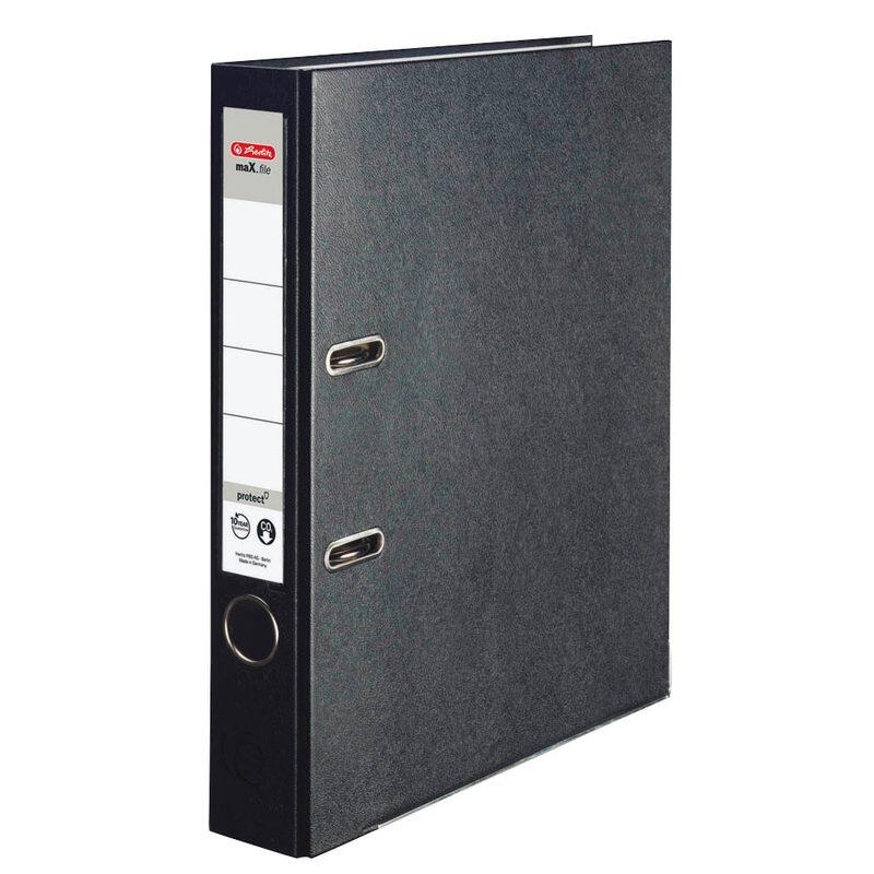 herlitz Ordner Rückenbreite 5 cm DIN A4 Kunststoff schwarz