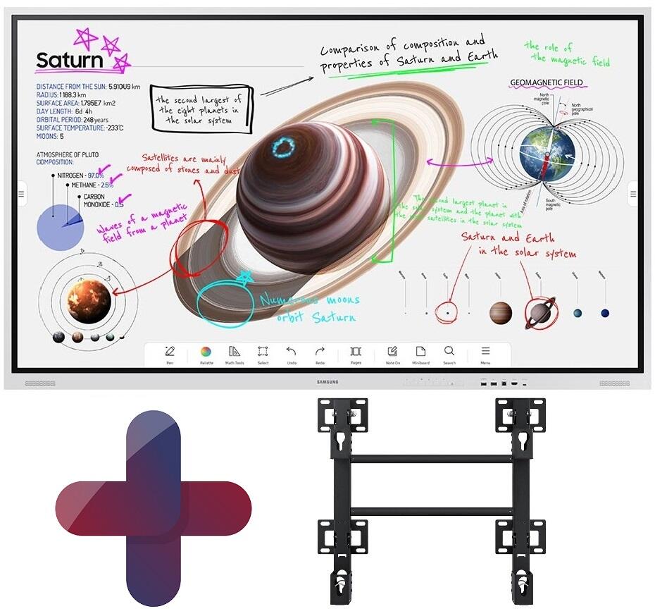 Samsung Flip Pro WM85B Flipchart 85 Zoll 215,9 cm + Samsung WMN-8200SF Wandhalterung starr