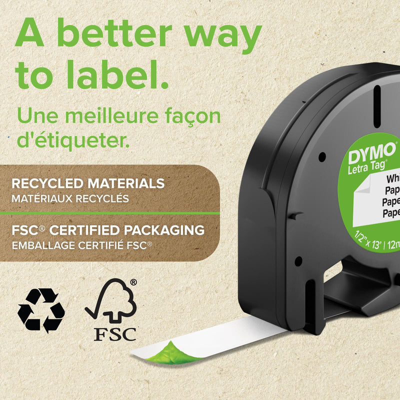 DYMO® Original Schriftband für LetraTag, Plastik - schwarz auf transparent