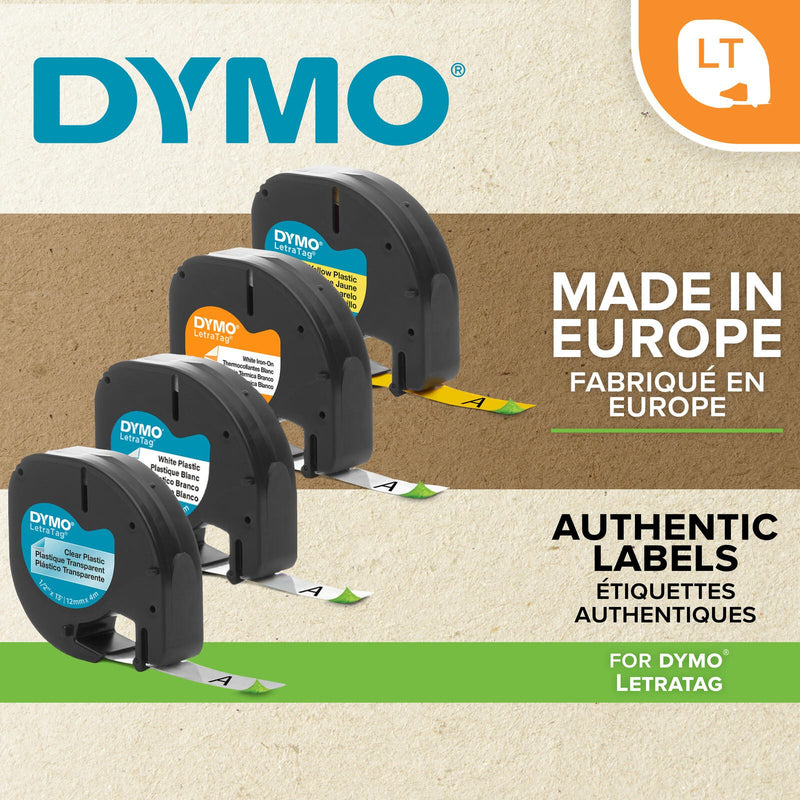 DYMO® Original Schriftband für LetraTag, Plastik - schwarz auf gelb