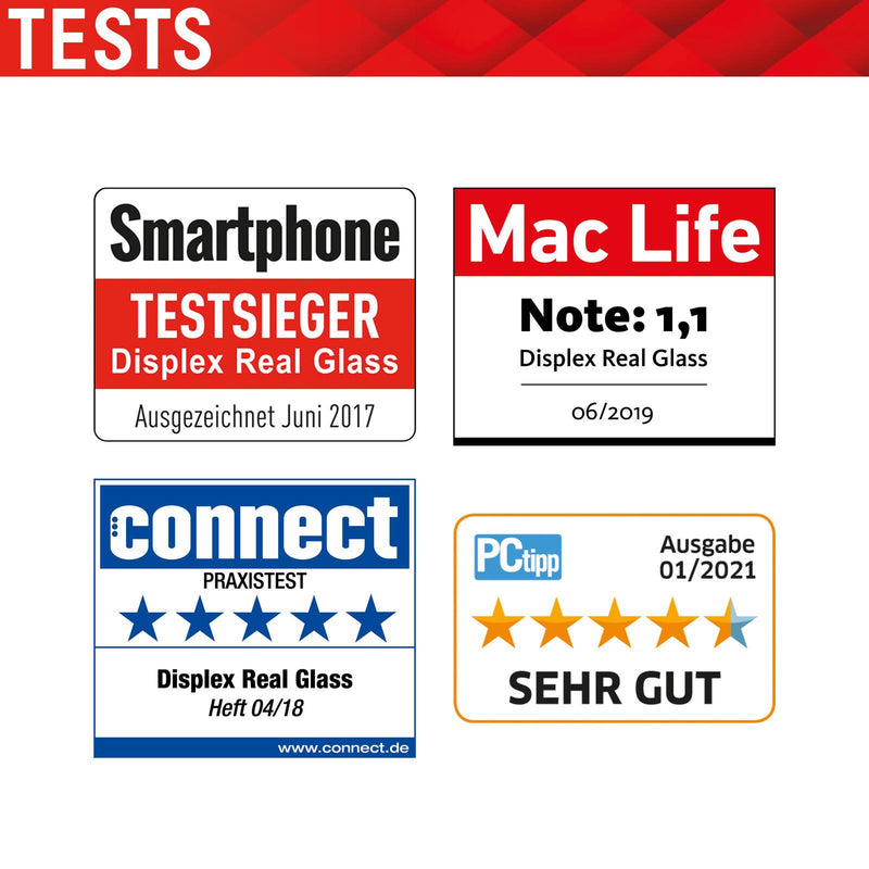 DISPLEX Panzerglas (10H, 2D) für Apple iPhone 13 mini, Eco-Montagerahmen, kratzer-resistent