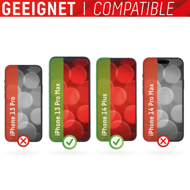 DISPLEX Panzerglas (10H, 2D) für Apple iPhone 13 Pro Max/14 Plus, Eco-Montagerahmen, kratzer-resistent