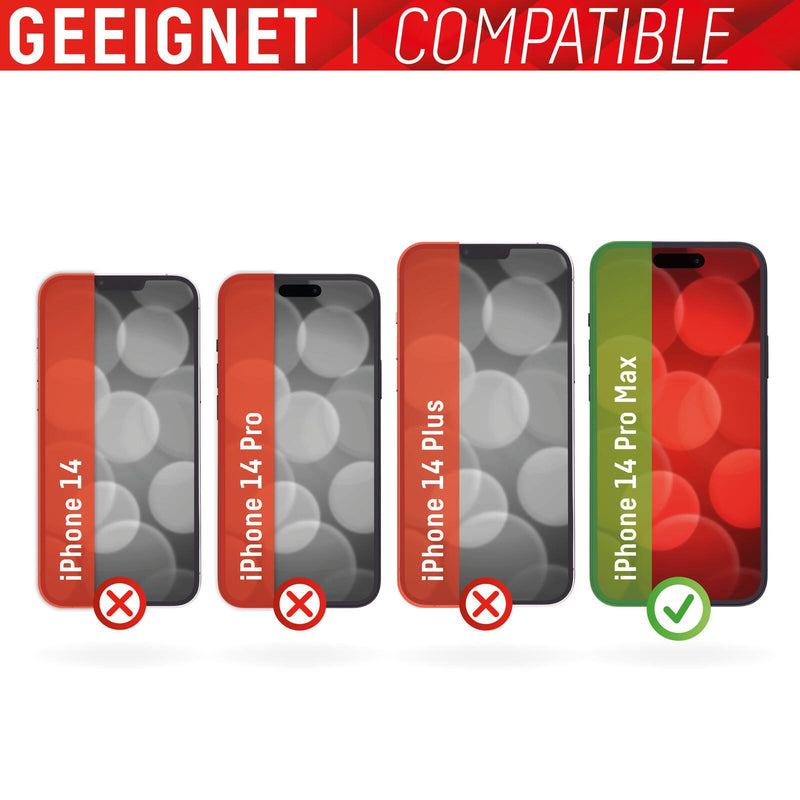 DISPLEX Panzerglas (10H, 2D) für Apple iPhone 14 Pro Max, Eco-Montagerahmen, kratzer-resistent