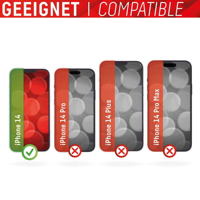 DISPLEX Panzerglas + Schutzhülle für Apple iPhone 14, Eco-Montagerahmen, kratzer-resistent