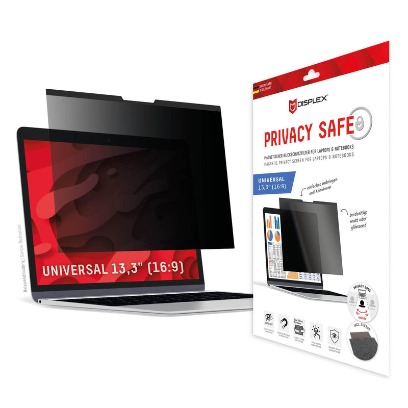 DISPLEX PRIVACY SAFE Magnetischer 2-Wege Blickschutzfilter für Laptop/ Notebook 13,3'' (16:9)