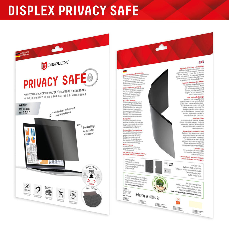 DISPLEX PRIVACY SAFE Magnetischer 2-Wege Blickschutzfilter für MacBook Air 13,6‘‘