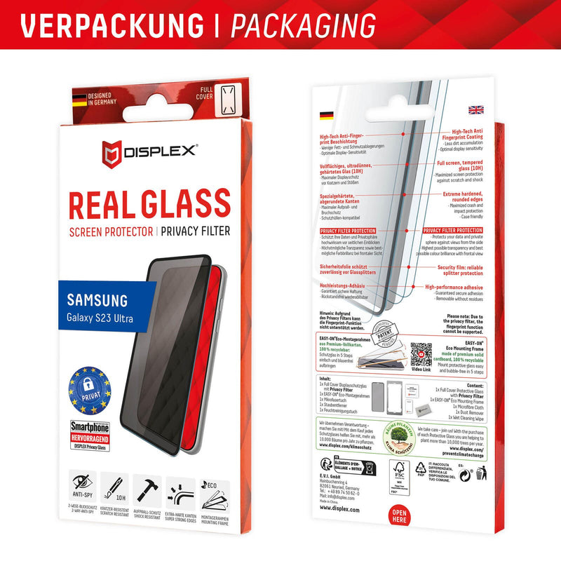 DISPLEX Privacy Glass 3D Samsung Galaxy S23 Ultra