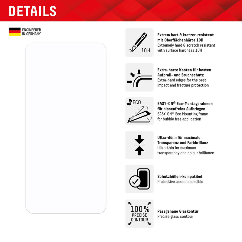 DISPLEX Panzerglas + Schutzhülle für Samsung Galaxy S22+/S23+, Eco-Montagerahmen, kratzer-resistent