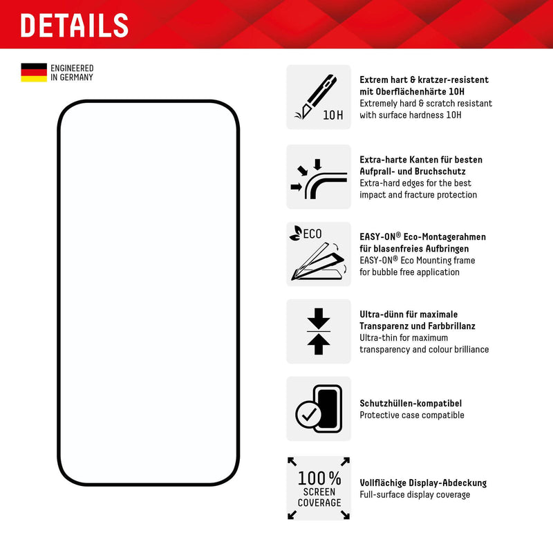 DISPLEX Panzerglas (10H) für Apple iPhone 15 Plus/15 Pro Max