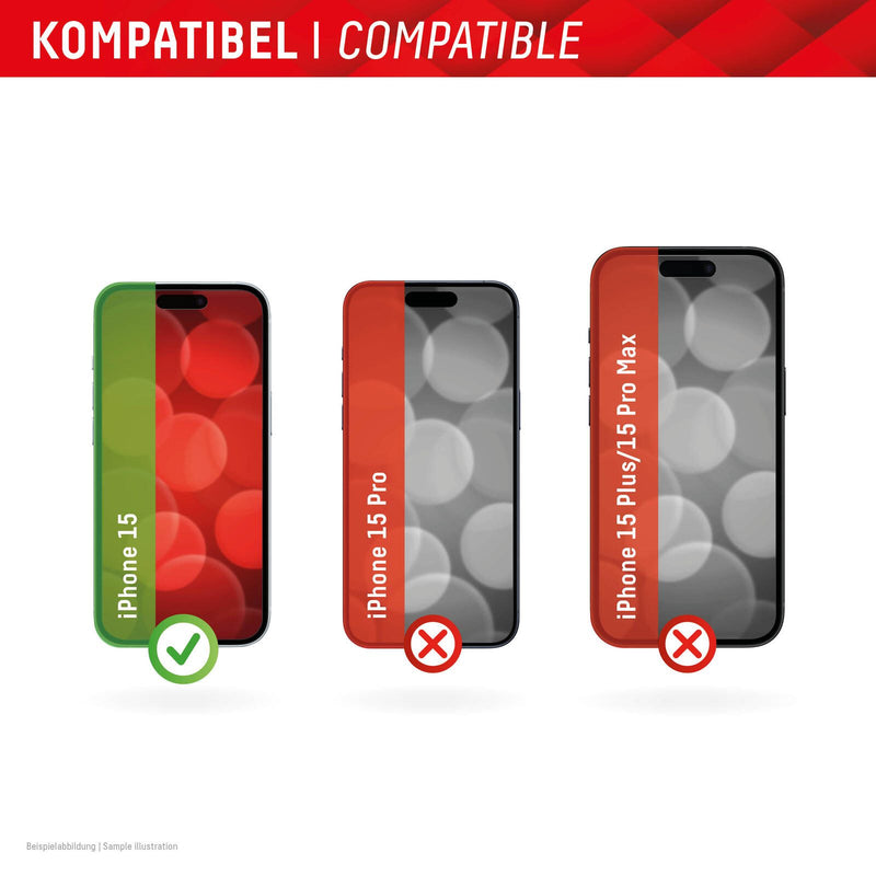 DISPLEX Panzerglas + Schutzhülle für Apple iPhone 15