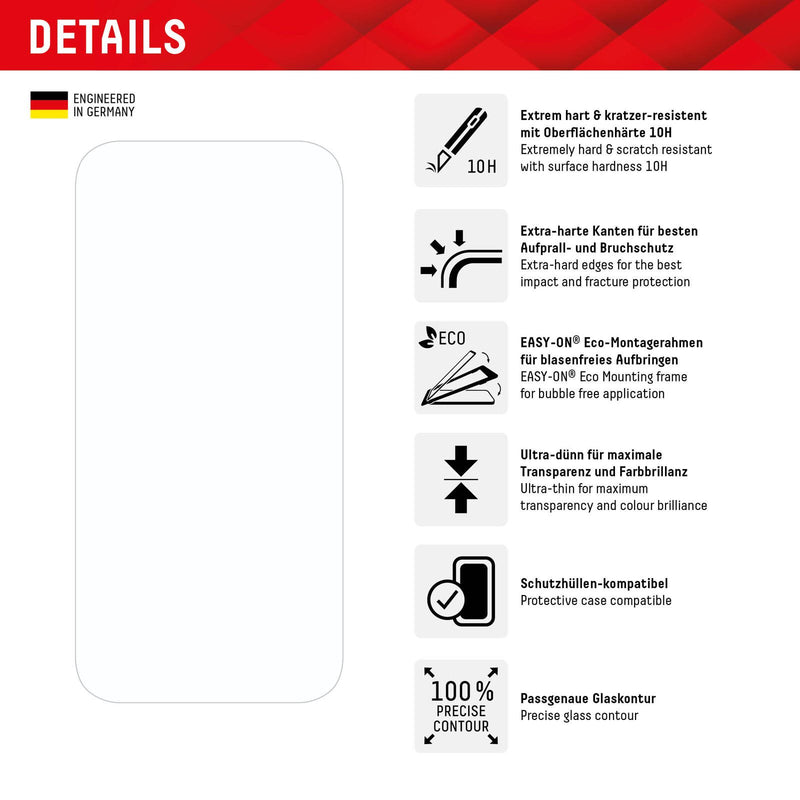 DISPLEX Panzerglas + Schutzhülle für Apple iPhone 15 Pro
