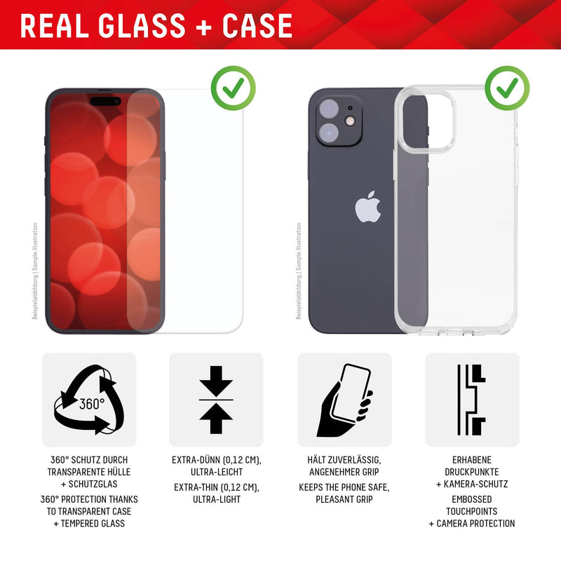 DISPLEX Panzerglas + Schutzhülle für Apple iPhone 15 Pro Max
