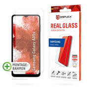 DISPLEX Panzerglas (10H, 2D) für Samsung Galaxy A05s, Eco-Montagerahmen, kratzer-resistent