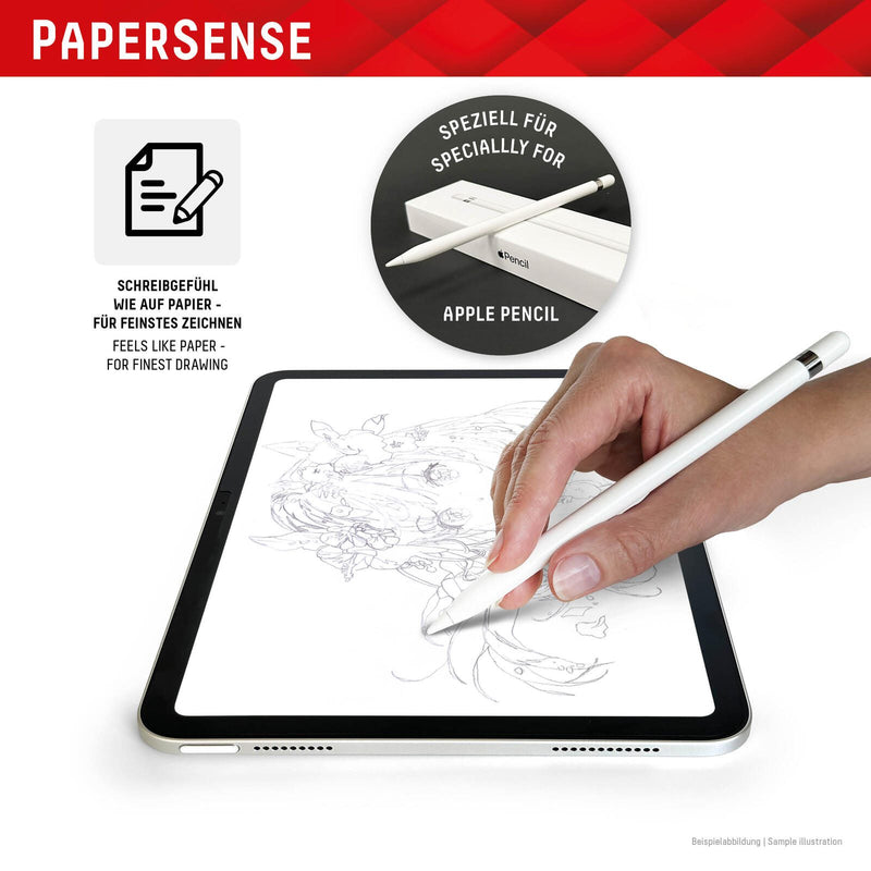 DISPLEX TABLET PAPERSENSE für iPad (7./8./9. Gen.)/Air (3. Gen.), wiederablösbare Schreibfolie und Zeichenfolie mit Pape