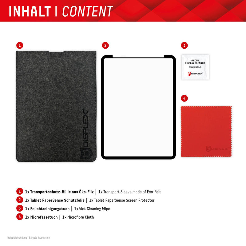 DISPLEX TABLET PAPERSENSE für iPad Pro 11'' (1./2./3./4. Gen.)/Air (4./5. Gen.), wiederablösbare Schreibfolie und Zeiche