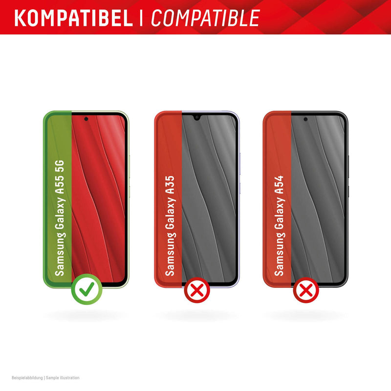 DISPLEX Panzerglas (10H) + Schutzhülle für Samsung Galaxy A55 5G