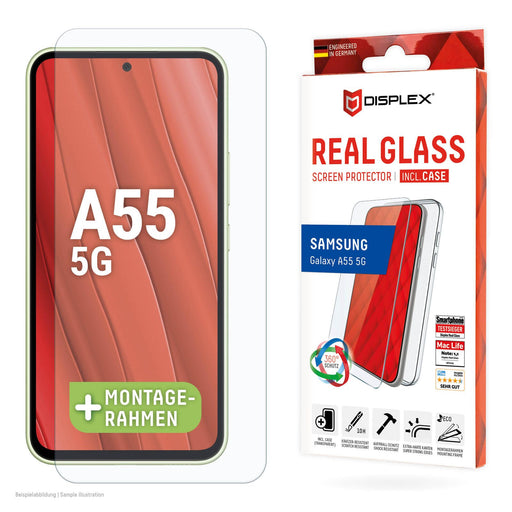 DISPLEX Panzerglas (10H) + Schutzhülle für Samsung Galaxy A55 5G