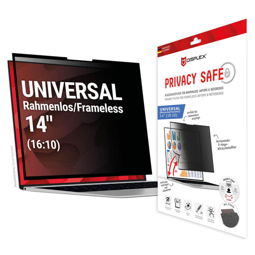 DISPLEX PRIVACY SAFE Wiederablösbarer 2-Wege Blickschutzfilter für Laptop/ Notebook (randlos/frameless) 14'' (16:10)