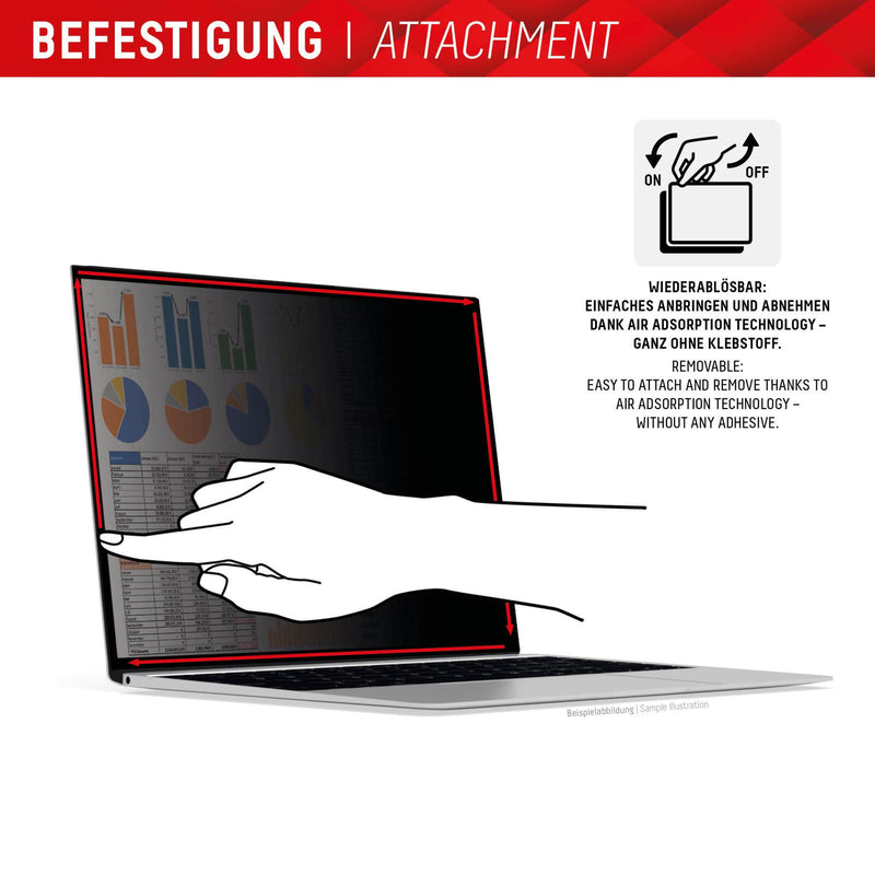 DISPLEX PRIVACY SAFE Wiederablösbarer 2-Wege Blickschutzfilter für Laptop/ Notebook (randlos/frameless) 16'' (16:10)