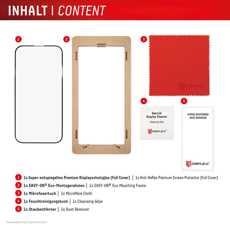 DISPLEX Premium Anti-Reflex Panzerglas (super-entspiegelt, FC, 10H) für Apple iPhone 16 Pro Max