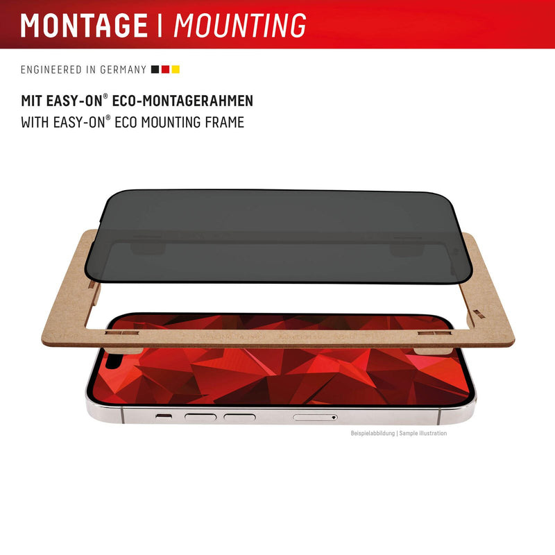 DISPLEX Privacy Full Cover Panzerglas (10H) für Apple iPhone 16 Pro