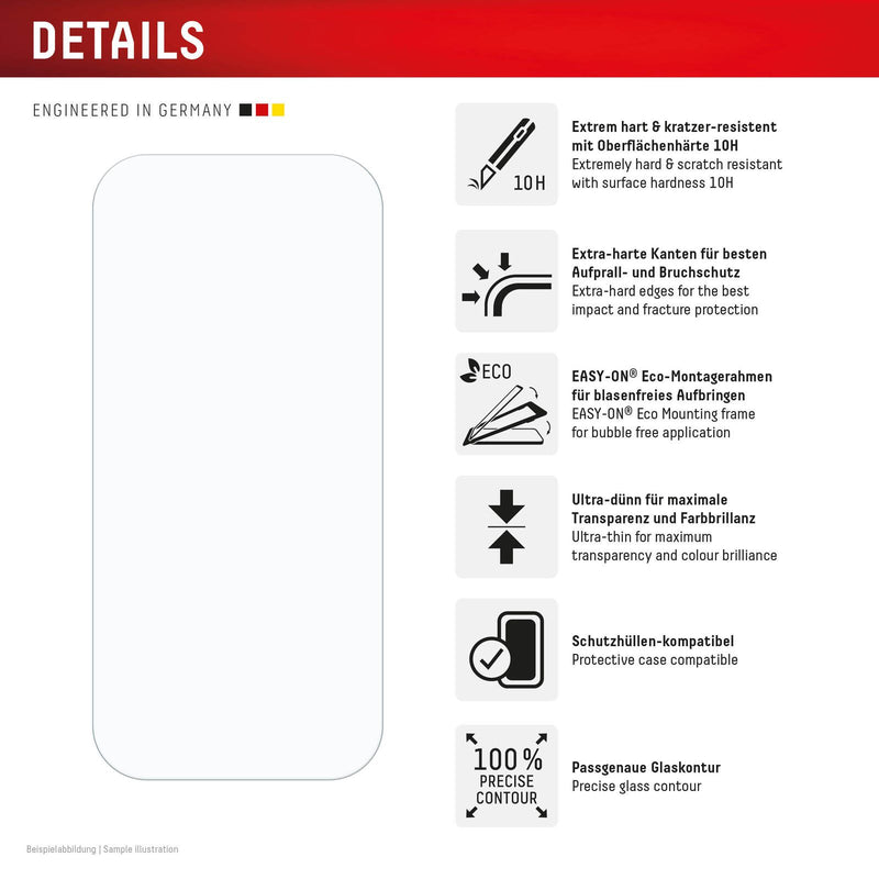 DISPLEX Panzerglas (10H) + Schutzhülle für Apple iPhone 16 Pro