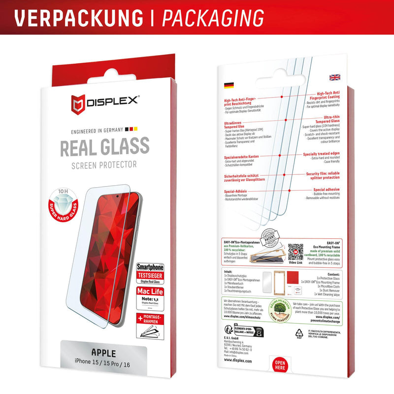 DISPLEX Real Glass iPhone 15/15 Pro/16