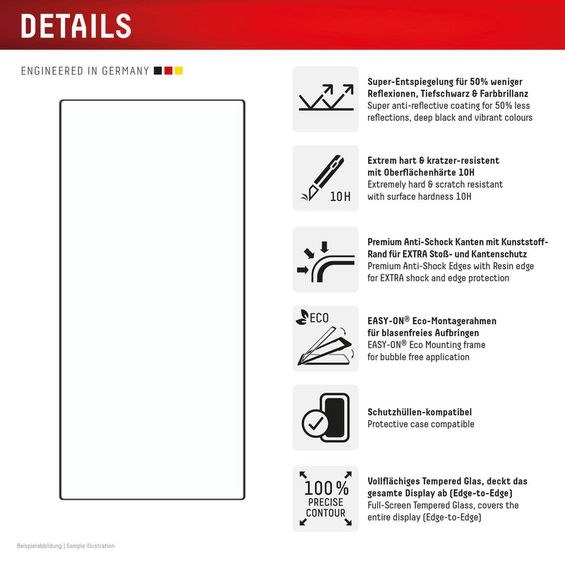 DISPLEX Premium Anti-Reflex Panzerglas (super-entspiegelt, FC, 10H) für Samsung Galaxy S24 Ultra