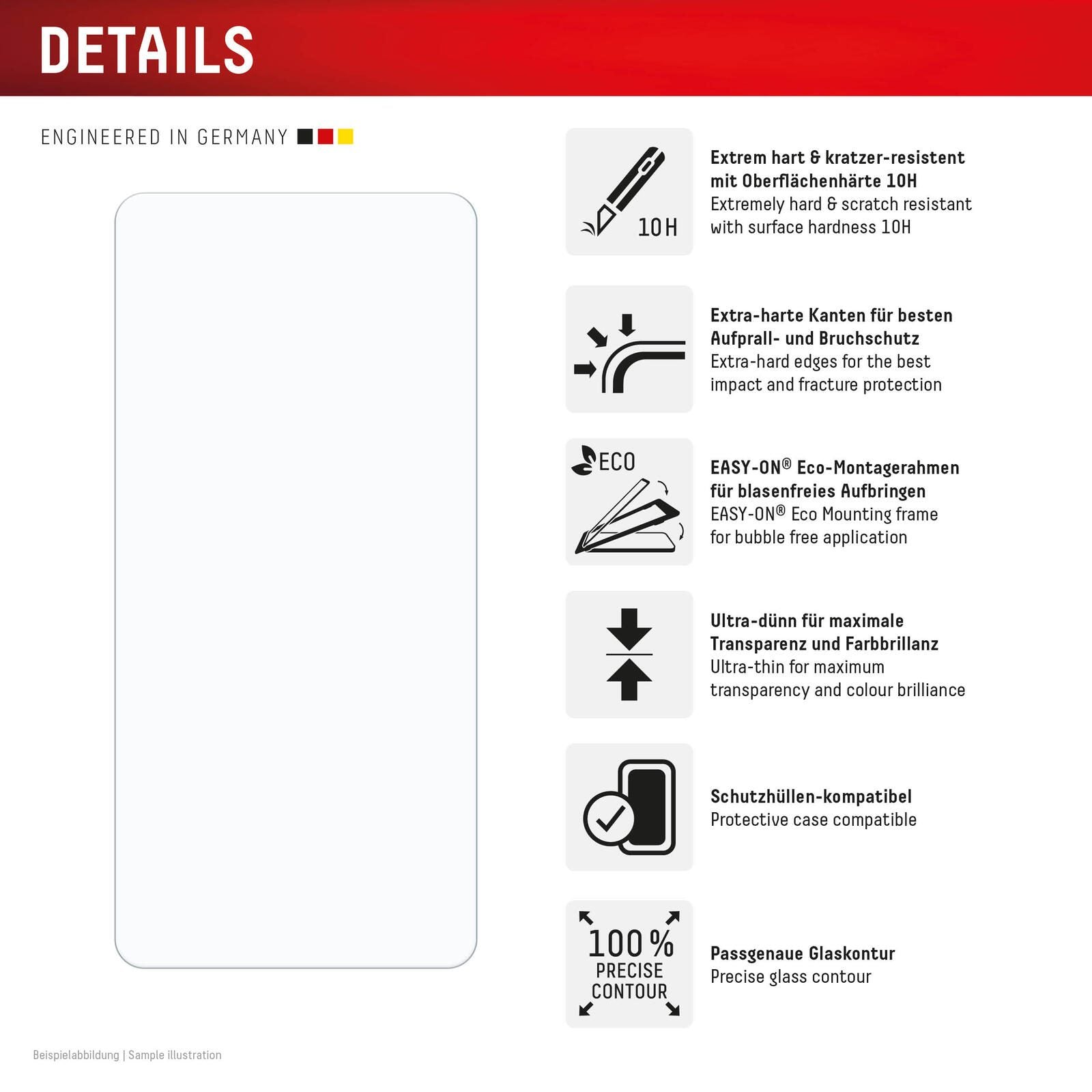 DISPLEX Panzerglas (10H) + Schutzhülle für Samsung Galaxy S25 Edge