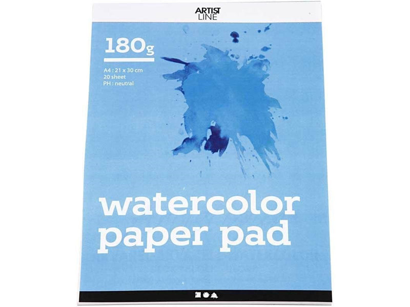 Creativ Company Watercolor Block White A4 180gr 20 Sheets