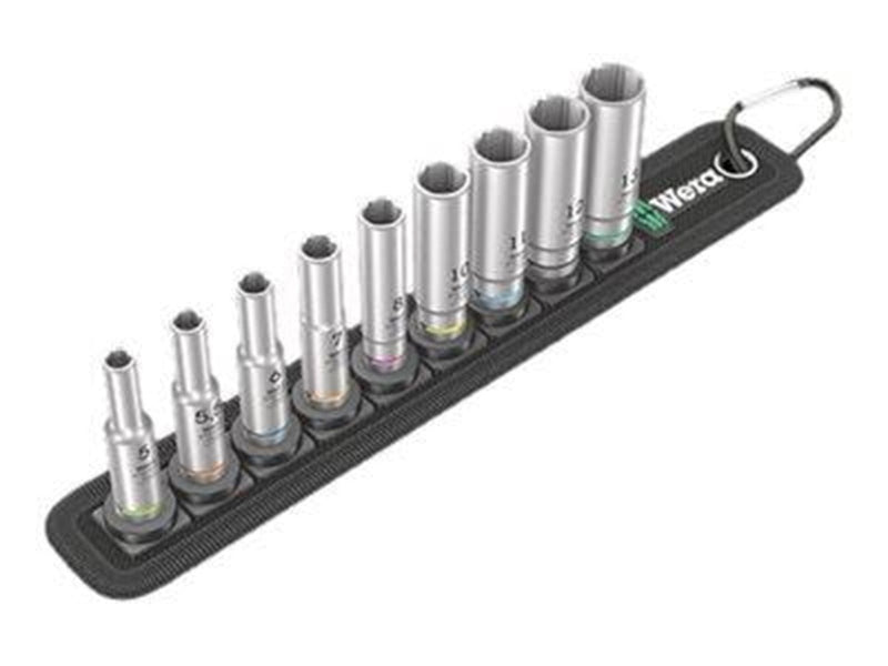 Wera Belt A Deep 1 socket set 1/4" drive 9 pieces