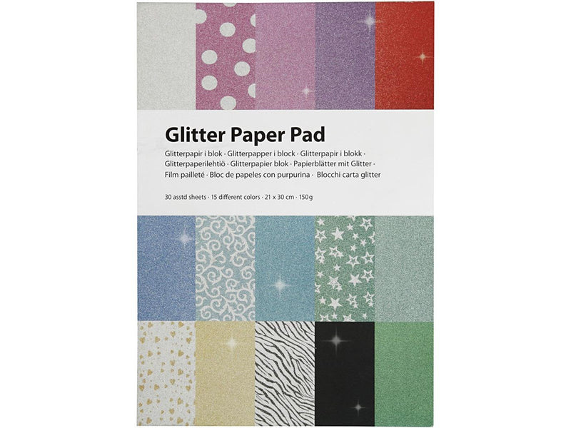 Creativ Company Glitter Paper Block A4 150gr 30 Sheets