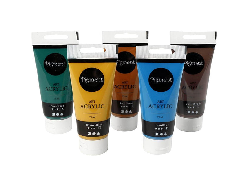 Creativ Company Pigment Art Acrylic Paint Natural Colors 5x75ml