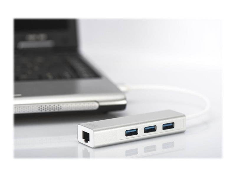 DIGITUS DA-70250-1 - hub - 3 ports USB-Hubs - 3 - Weiß