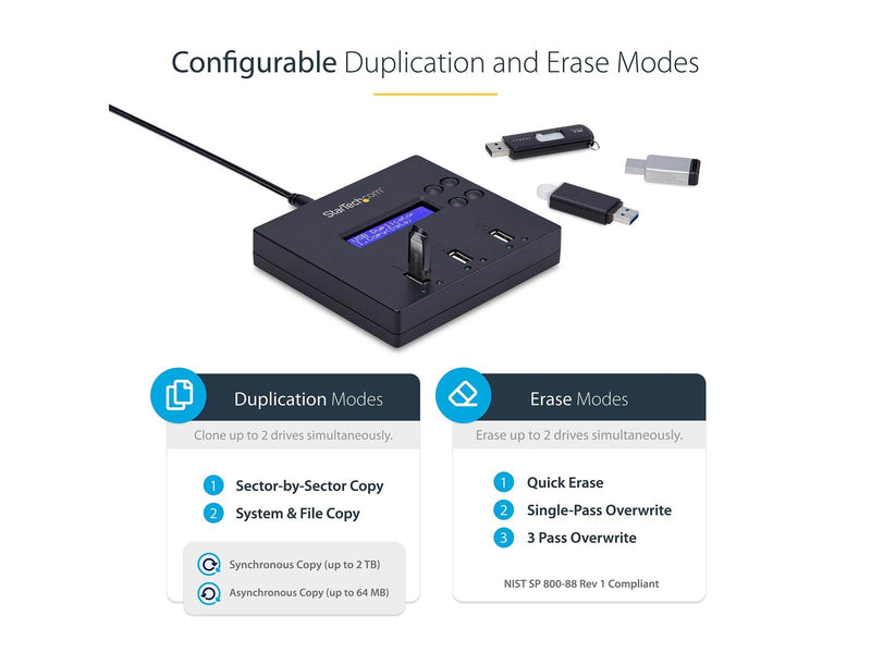StarTech.com 1:2 Standalone USB 2.0 Flash Drive Duplicator und Eraser