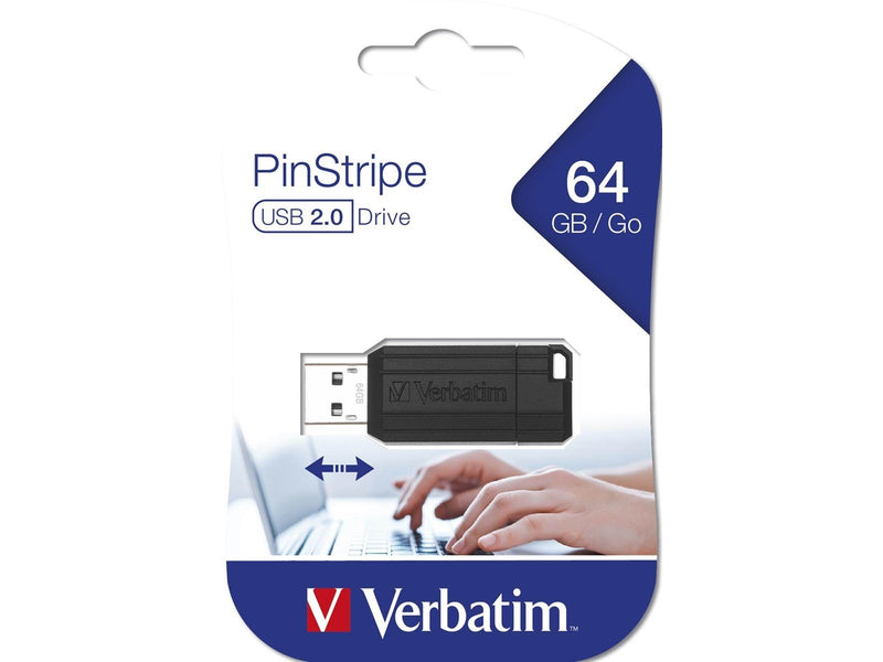 Verbatim PinStripe - Schwarz - 64GB - USB-Stick