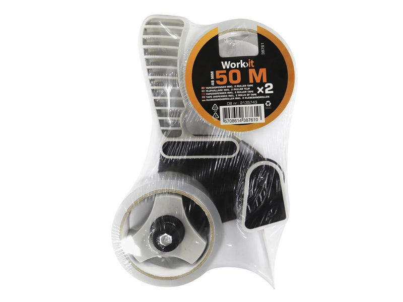 Workit Tape dispenser incl. 2 rolls of tape 48 mm X 50 M