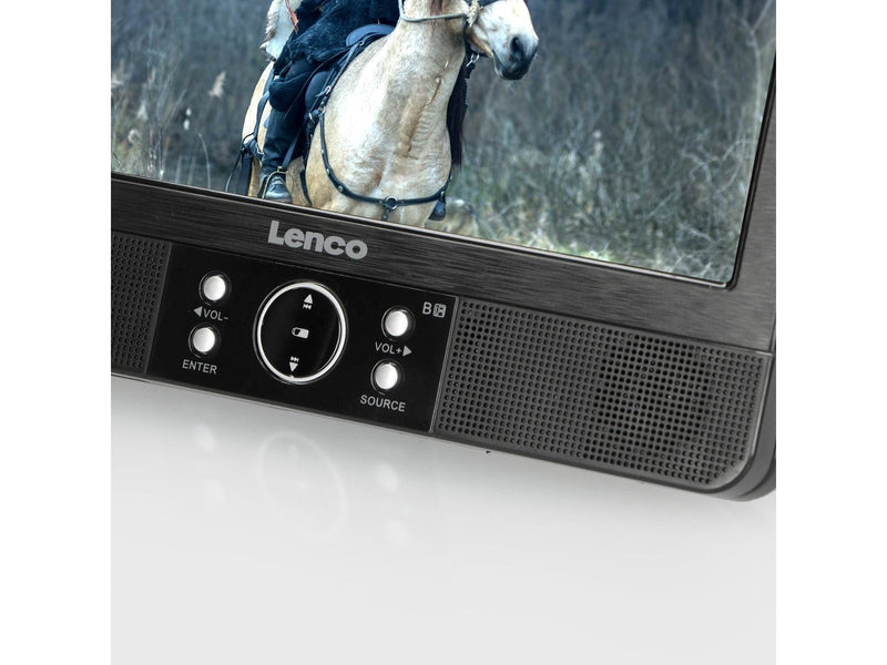 Lenco DVP-939 - 2x9" Portable DVD player with USB SD integrated battery 2x headphones and 2x bracket - Black