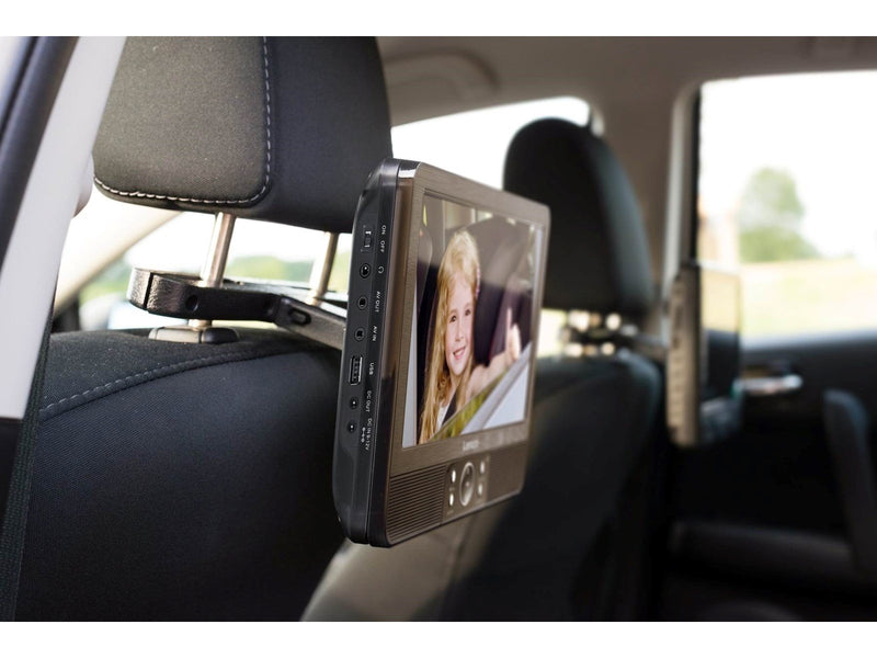 Lenco DVP-939 - 2x9" Portable DVD player with USB SD integrated battery 2x headphones and 2x bracket - Black