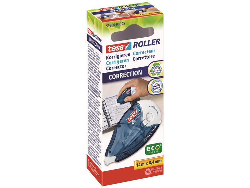 tesa Correction Tape Roller ecoLogo 14m x 8.4mm refill system