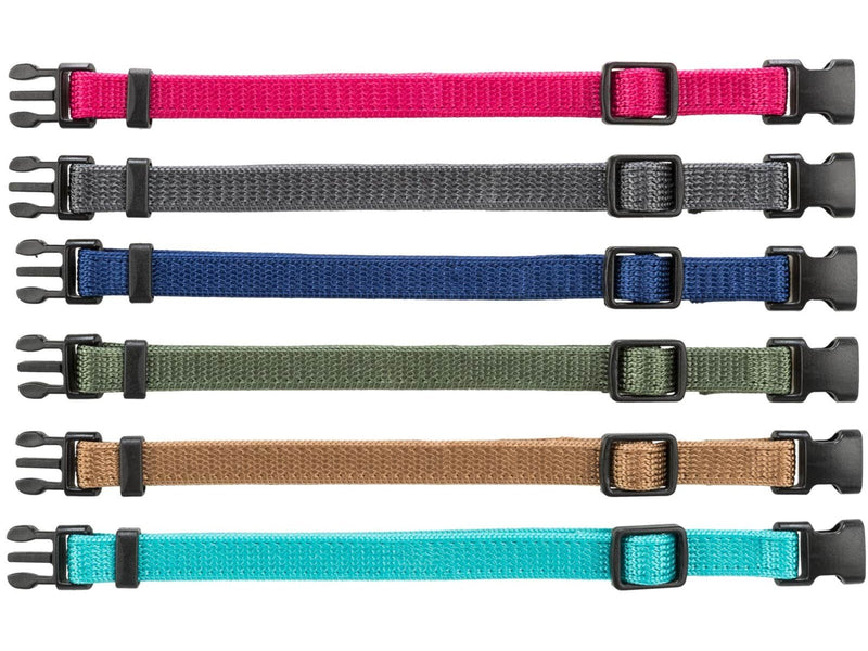 Trixie Junior Set of puppy collars S–M: 17–25 cm/10 mm 6 pcs. fuchsia graphite indigo forest coral ocean